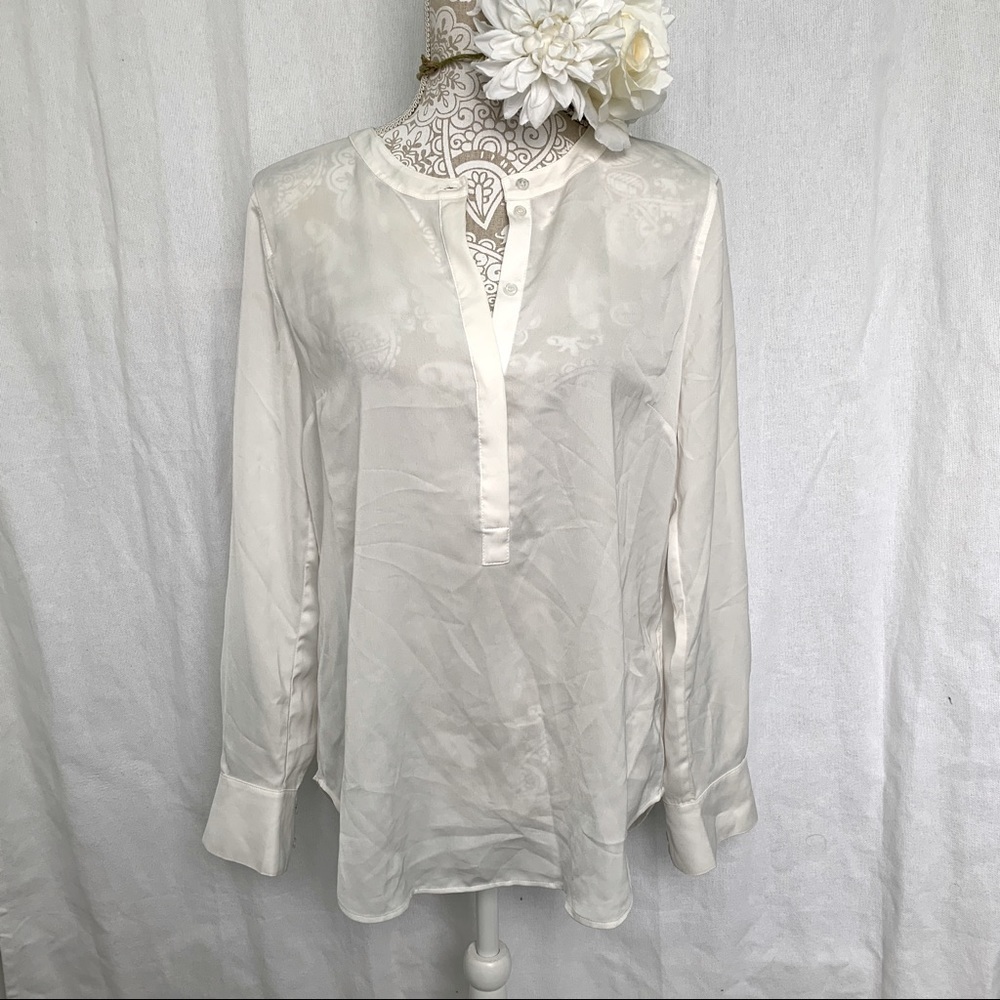 J. Crew // White Factory Draped Henley Tunic S z26